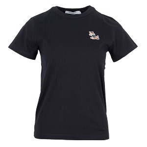 메종키츠네 여성 폭스 패치 면 티셔츠 KW00107KJ0008 P199 (BLACK)
